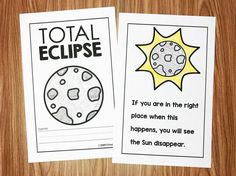 two coloring pages with the words total eclipse on them