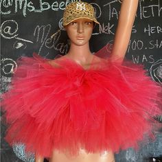 Hot Pink Hand Sewn Tulle Type Top. A Statement Piece That Can Be Dressed Up Or Down #Tulletop #Tulletubetop Party Tops With Ruffles And Tulle Material, Tulle Top With Ruffles For Party, Fitted Tulle Top For Party, Chic Fitted Tulle Top, Red Off-shoulder Blouse For Party, Fitted Tulle Tops For Summer, Chic Tulle Top With Ruffles, Chic Tulle Tops With Ruffles, Off-shoulder Mesh Top For Summer Parties