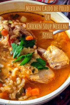 mexican caldo de polo or chicken soup mexican style