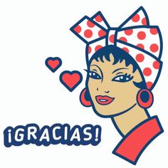 an image of a woman with hearts on her head and the words i gracias