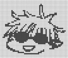 a cross stitch pattern with an image of a cup and saucer on it, in black and white