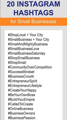 the top 20 instagram hashs for small businesses