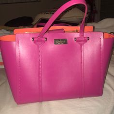 Magnetic Close, Removable Long Strap, Never Used Kate Spade Rectangular Shoulder Bag With Magnetic Closure, Elegant Multicolor Kate Spade Bag, Purple Rectangular Kate Spade Bag, Rectangular Pink Kate Spade Bag, Kate Spade Pink Bag For On-the-go, Kate Spade Pink Bag With Zipper Closure, Bags Kate Spade, Kate Spade Purse, Kate Spade Bags