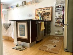 the kitchen is clean and ready to be used as a living room or dining area