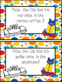 pete the cat name tags with shoes on them