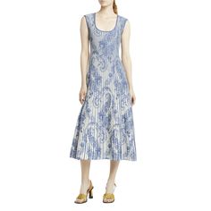 Etro knitwear midi dress in an allover paisley printed finish  Scoop neckline Sleeveless Hem falls below the knee A-line silhouette  Cotton/viscose/polyester Made in Italy Cotton Viscose, Paisley Print, Scoop Neckline, Paisley, Knitwear, Midi Dress, Tops Designs, Luxury Fashion, Design