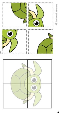 cut and paste the turtle to make it look like he is smiling