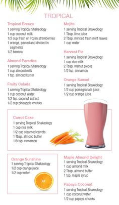 an info sheet describing the benefits of orange juice and how to use it for smoothies