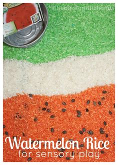 watermelon rice for sensorup play is an easy and fun way to learn how to make it