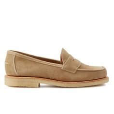 Reverse-suede, Goodyear-welted loafer Casual Suede Loafers With Goodyear Welted Construction, Casual Suede Loafers With Goodyear Welt, Suede Goodyear Welted Loafers For Work, Goodyear Welted Suede Loafers For Work, Goodyear Welt, Loafers