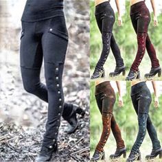 Medieval Renaissance Women Slim Pencil Pants Trousers Leggings Carnival Costume  | eBay