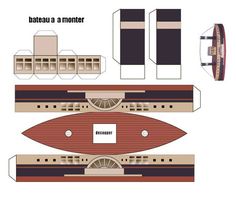 the paper model of a paddle steamer is cut out and ready to be used for crafts