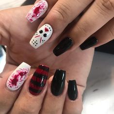 Easy Spooky Nail Designs, Fun Halloween Nails Acrylic, Spooky Season Nails Acrylic, Halloween Nails Inspiration, Easy Spooky Nails, Spooky Halloween Nail Designs, Halloween Nails Scary, Girly Halloween Nails, Halloween Nails Square