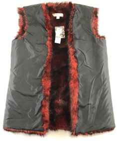 ~NWT~NEW YORK&COMPANY Womens Size XS Black Vest W/Black&Red Faux Fur Lining. Condition is New with tags. This vest is in perfect shape. There are no defects or imperfections and it has no wear. Your happiness is our main concern, so if you have any questions, please feel free to ask. All items are shipped with USPS. If you are not 100% satisfied with your purchase, we offer a full refund with free returns. 10% is donated to 3.14 Academy, a charity dedicated to helping children with autism and se Helping Children, Black Vest, Happiness Is, Black Red, Faux Fur, Black And Red, Womens Sizes, Im Not Perfect, Feel Free