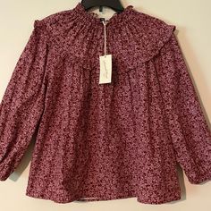 Women’s Universal Threads Highneck Ruffled Prairie Peasant Top Red White Floral Nwt Tag Reads Purple Floral W56k5 Oversized Comfy Cotton Measures 22 Inches Across By 22 Inches Long Stretchy, Elastic Neck And Cuffs New With Tags Smoke-Free Home Fall Peasant Top With Ruffles, Red Ruffled Blouse For Fall, Red Floral Print Peasant Top For Fall, Fall Floral Print Red Peasant Top, Red Long-sleeve Peasant Top For Spring, Fall Long Sleeve Peasant Top With Ruffles, Casual Red Peasant Top For Fall, Red Floral Print Peasant Top, Spring Red Peasant Blouse