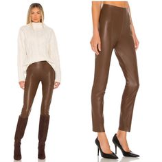 Free People We The Free Spitfire Stacked Faux Leather Skinny Pants Wild Mustang Size 24 Nwt Brand New Never Worn....The Size On Hang Tag Was A Misprint...These Are A 24! The Free People Spitfire Stacked Brown Vegan Leather Skinny Pants Are A Bold Take On A Classic Look! Slightly Stretchy Vegan Leather Shapes These Figure-Hugging Pants That Have A High-Waisted Fit And Seam Detailing Down The Skinny Legs Before Ending At Stacked Ankle-Length Hems. Hidden Side Zipper/Clasp. Details Shell: 100% Polyester. Coating: 100% Polyurethane. Machine Wash Cold. Gentle With Like Colors. Do Not Bleach. Do Not Use Softener. Line Dry. Do Not Iron. Do Not Dry Clean. Imported. Unlined. Measurements W Free People Pants, Classic Looks, Ankle Length, Side Zipper, Mustang, Pant Jumpsuit, Vegan Leather, Bleach, Free People