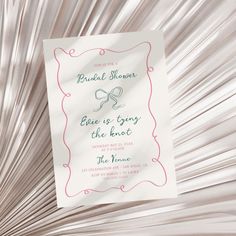 Hand Drawn Pink Green Frame Ribbon Bridal Shower Editable Template Frame Ribbon, Playful Style, Party Inspo, Jungle Green, Rose Blush, Green Frame, Fun Color, Personalized Decor