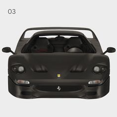 the front end of a black sports car