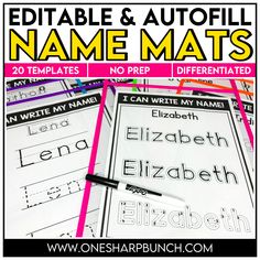 the editable and autofill name mats are great for any child to learn