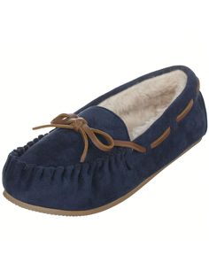 100% VEGAN: Handmade from vegan leather. Earth friendly man-made materials.CLASSIC STYLE: These timeless moccasin design will keep your feet warm and comfortable all year round.EXQUISITELY LUXURIOUS: Ultra soft fur lining gives you warmth and comfort with a high density insole foam footbed.DURABLE & LASTING COMFORT: Effortlessly slip these on and off. Anti-ski rubber sole provides traction and comfort.MULTI FUNCTION: Great indoor and outdoor moccasin slipper suitable for all occasion. A great gi Pajama Slippers, Minnetonka Slippers, Moccasin Slippers, Suede Moccasins, Suede Slippers, Moccasins Shoes, Moccasins Slippers, Fun Color, Women's Slippers