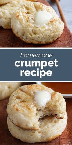 homemade crumpet cookies with butter on top