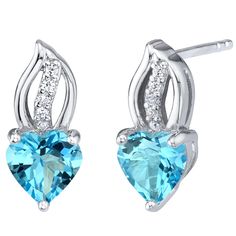 Swiss Blue Topaz Sterling Silver Heart Earrings 2.00 Carats Total SE8794 London Blue Topaz Earrings, Jewelry Questions, Sterling Silver Heart Earrings, Silver Heart Earrings, Womens Earrings Studs, Blue Topaz Earrings, Topaz Earrings, Swiss Blue Topaz, Heart Earrings Studs