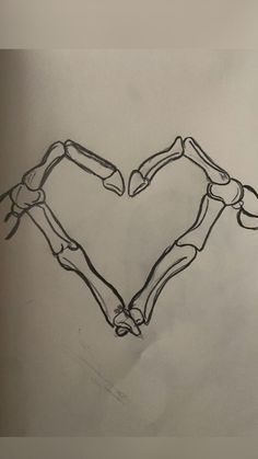 a drawing of two hands in the shape of a heart