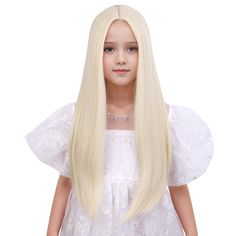 PRICES MAY VARY. Specially designed for kids.: this wig is fit for head circumference( 40 cm~51cm)/(15.7inch~20 inch). Material: High quality heat resistant synthetic fiber,stylish full hair wig looks natural, real, very pretty and fun. Length: 22inches Approx, Wig Weight:7 oz/200 g Approx, Package Include: 1*Wig,1*Wig Cap. Function: Perfect for cosplay, costume party, halloween, concerts, theme party, birthday party,and any other occasion. Wigs are handmade items and need to be styled,no worry Up Cosplay, Long Blonde Wig, Hair Blond, Blonde Wigs, Full Hair, Cosplay Halloween, Long Blonde, Hair Blonde, Middle Part