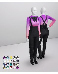 two mannequins are standing next to each other