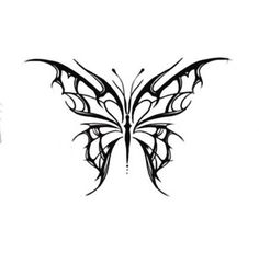 a black and white butterfly tattoo design on the back of a woman's shoulder