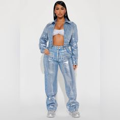 Brand New With Tags. Size 5 But Run Small. Super Cute Light Blue Jeans With Silver Foil. Foil Jeans, Jeans Fashion, Light Blue Jeans, Fashion Nova Jeans, Jeans Color, Silver Foil, Blue Jeans, Fashion Nova, Foil