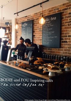 an instagram page with two people working at a coffee shop