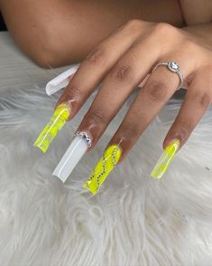 Yellow Toe Nails, Orange Acrylic Nails, Yellow Nail, Baddie Nails