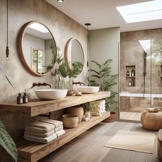 Bien sélectionner les matériaux de sa salle de bain Ibiza Bathroom Ideas, Natural Style Bathroom, Large Ensuite Bathroom Ideas, Natural Organic Bathroom Design, Country House Bathroom Ideas, Earth Bathroom Ideas, Relaxing Bathroom Ideas Zen, Decoration Campagne Chic, Wood Style Bathroom