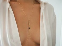 **ZOOM for better detail *Water safeDainty, delicate, and perfect for everyday wear. Wear it with crop tops, basic tees, dresses, bikinis, and so much more!Features:- 14k Gold filled chain and clasp- 14k Gold filled coins- 14k Solid Gold Oval SpinelMEASUREMENTS:-Top "necklace" measures 20 inches.- Chain line down the middle measures 3 inches -Bottom "belly" half measures 35.5 with a 2 inch extender **If you need custom measurements other than the ones listed above, I will be happy to do so! Plea Summer Jewelry Trends, Gold Bodies, Belly Chain, Summer Jewelry, Gold Filled Chain