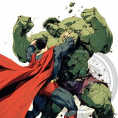 "hulk rage vs superman the unstoppable force"  "it's raw power against the man of steel. watch the clash of hulk's fury against superman's unyielding might. two icons, one epic moment."  #hulkrage #supermanunstoppable #heroicclash #truestrength #iconicbattle #comicrivals #powermeetsteel #ragevsforce #epicmoment  "are you team hulk's rage or team superman's force? sound off below!" #joincodetoons Superman Vs Hulk, Dc Crossover, Superhero Pictures, Dc Comics Vs Marvel, Marvel And Dc Crossover, Bruce Banner Hulk