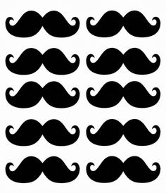 black mustaches on white background