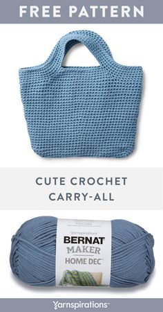 a crochet bag with the text, free pattern cute crochet carry - all