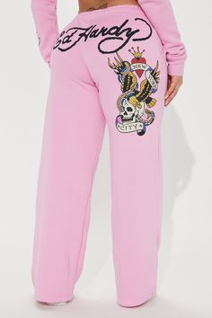 Available In Pink. Wide Leg Pant Front And Back Screen Ed Hardy Graphic Stretch Pair To "Ed Hardy New York Eagle Zip Front Hoodie" Disclaimer: Due To The Printing Process A Difference In Saturation May Occur. Each Garment Is Unique. 55% Cotton 45% Polyester Imported | Ed Hardy New York Eagle Pant in Pink size Medium by Fashion Nova Pink Ed Hardy Outfit, Ed Hardy Outfit, Protective Hairstyles For Natural Hair, Pink Sweatpants, Service Women, Sweater Jumpsuit, Wide Leg Pant, Ed Hardy, Bottom Clothes