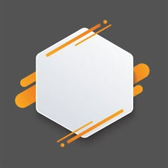 an orange and white hexagonal object with some lines coming out of the center