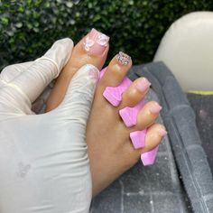 Cute Acrylic Toes, Pedicure Nail Designs, Pedicure Designs Toenails, Cute Toe Nails, French Acrylic Nails