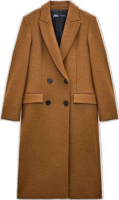 Toffee Color, Zara Jackets, Lapel Collar, Toffee, Wool Coat, Double Breasted, Wool Blend, Jackets & Coats, Zara