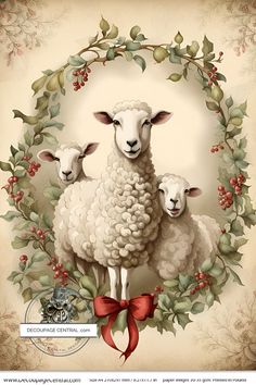 Christmas Sheep, Decoupage Wood, Foto Transfer, Watercolor Pumpkins, Christmas Frames, Candle Labels, Christmas Coloring, Vintage Winter