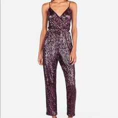 Purple Sequin Bodysuit Size Small New With Tags Taylor Swift Purple, Sequins Jumpsuit, Lace Top Jumpsuit, Sequined Jumpsuit, Purple Jumpsuit, Sequin Bodysuit, Sequin Jumpsuit, Pink Jumpsuit, Long Sleeve Jumpsuit