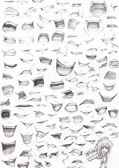 a drawing of different shapes and sizes of bowls