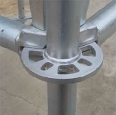 a close up view of a metal pole