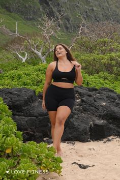 Ella is wearing Impact Sports Bra and Elite Biker Pocket Shorts - Black 😍 | New Arrivals! | Essentials Collection | Fierce & Wild Collection | Shop aloha inspired tanks, tees, activewear, and accessories at Love Fitness Apparel - designed with aloha in Hawaii..