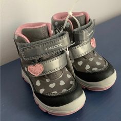 New Shoes With No Box, Waterproof, Size 6.5(Eu 22). Geox Shoes, Shoes Color, Pink Gray, New Shoes, Pink Grey, Kids Shoes, Kids Shop, Shoe Boots, Size 6