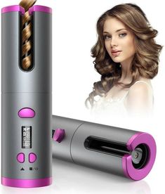 Cordless Auto Curler, Automatic Curling Iron, Rechargeable Auto Hair Curler with. Condition is New. Tips Please fully charge the curling iron before use to achieve the best performance. Be sure to press the curl button to the end to avoid twisting the upper part of the hair tress when curling. Please not to release the curl button until the continuous beeping sound stops. Cordless Auto Curler Say goodbye to the messy and tangled cable design Achieve exquisite beachy waves with the wave of a hand Beach Waves Curling Iron, Waves With Curling Iron, Electric Hair Curlers, Cordless Hair Straightener, Wand Hairstyles, Automatic Curling Iron, Automatic Hair Curler, Curling Iron Hairstyles, Bouncy Hair