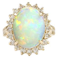 an opal and diamond ring